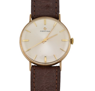 Lot 545 - MID CENTURY CERTINA 9CT GOLD GENTLEMANS GOLD WRISTWATCH