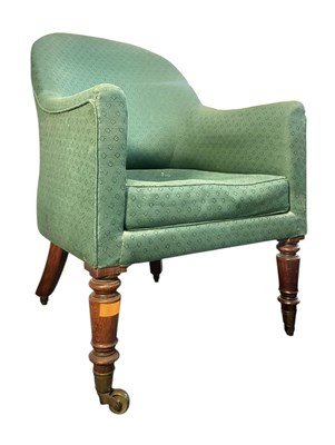 Lot 382 - 19TH CENTURY VICTORIAN MAHOGANY-FRAMED ARMCHAIR