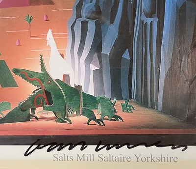 Lot 50 - DAVID HOCKNEY - SIGNED COLOURED OFFSET LITHOGRAPH EXHIBITION POSTER