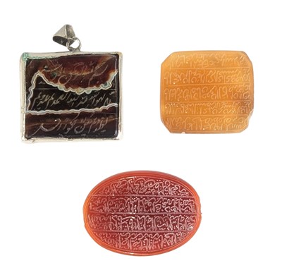 Lot 128 - PRAYER STONES - COLLECTION OF THREE
