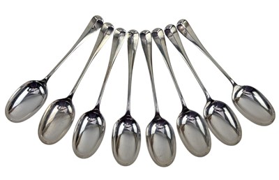 Lot 160 - SET OF EIGHT 19TH CENTURY VICTORIAN HALLMARKED SILVER DESSERT SPOONS