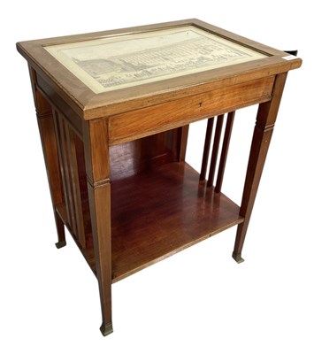Lot 245 - VIENNESE SECESSIONIST INSPIRED MAHOGANY & GLAZED TO BIJOUTERIE TABLE