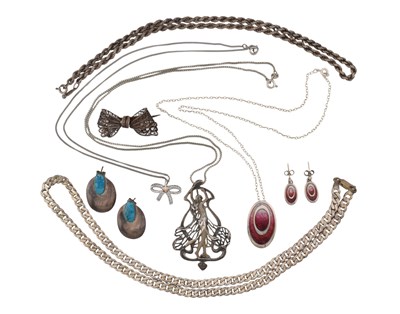 Lot 150 - COLLECTION OF SILVER WHITE METAL JEWELLERY