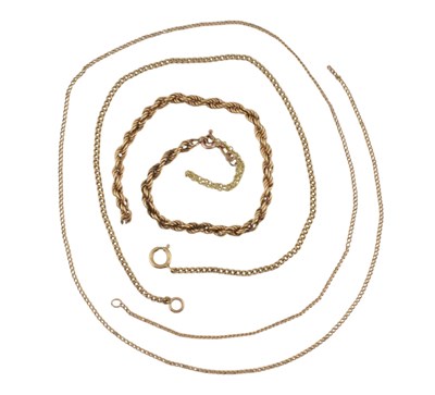 Lot 324 - A 9CT GOLD BRACELET & 9CT GOLD NECKLACE