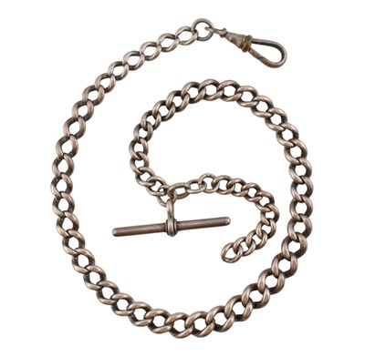 Lot 180 - HALLMARKED SILVER & METAL WATCH CHAIN