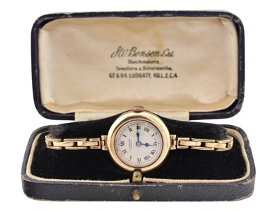 Lot 131 - HALLMARKED 9CT GOLD BENSON OF LONDON LADIES WRISTWATCH
