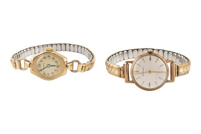 Lot 244 - TWO HALLMARKED 9CT GOLD LADIES WRISTWATCHES