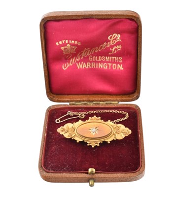 Lot 386 - VICTORIAN 19TH CENTURY 15CT GOLD & DIAMOND BROOCH