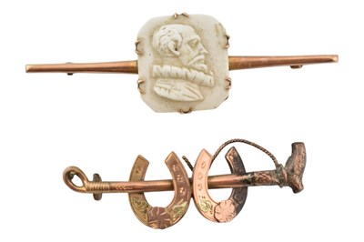 Lot 203 - TWO GOLD BROOCHES