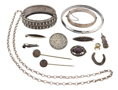 Lot 312 - COLLECTION OF SILVER & WHITE METAL JEWELLERY