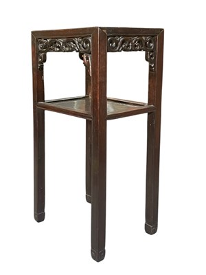 Lot 969 - QING DYNASTY WOODEN PLANT STAND TORCHERE 清代 实木花盆`架子