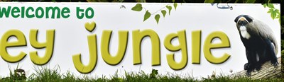 Lot 97 - FORMER BRISTOL ZOO GARDENS - 'WELCOME TO MONKEY JUNGLE' SIGN