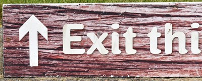 Lot 98 - FORMER BRISTOL ZOO GARDENS - EXIT THIS WAY DIRECTIONAL SIGN
