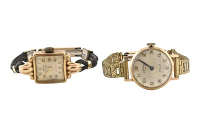 Lot 315 - TWO HALLMARKED 9CT GOLD LADIES WRISTWATCHES