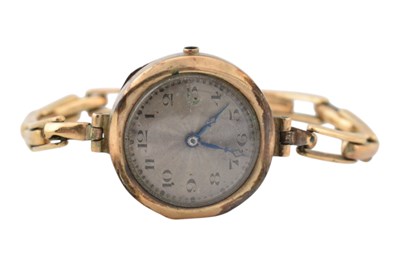 Lot 297 - EARLY 20TH CENTURY HALLMARKED 9CT GOLD WRISTWATCH