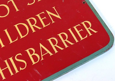 Lot 109 - FORMER BRISTOL ZOO GARDENS - ORIGINAL 1950S ENCLOSURE SIGN