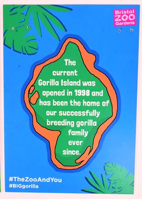 Lot 110 - FORMER BRISTOL ZOO GARDENS - SIX GORILLA ISLAND INFORMATION SIGNS