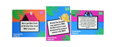 Lot 110 - FORMER BRISTOL ZOO GARDENS - SIX GORILLA ISLAND INFORMATION SIGNS