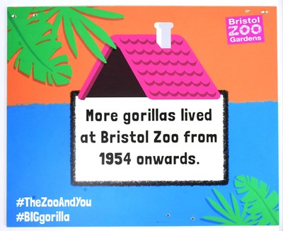 Lot 110 - FORMER BRISTOL ZOO GARDENS - SIX GORILLA ISLAND INFORMATION SIGNS