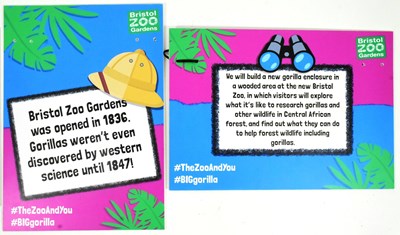 Lot 110 - FORMER BRISTOL ZOO GARDENS - SIX GORILLA ISLAND INFORMATION SIGNS