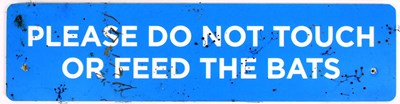Lot 114 - FORMER BRISTOL ZOO GARDENS - BAT ENCLOSURE WARNING SIGNS