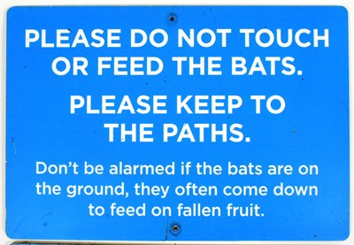 Lot 114 - FORMER BRISTOL ZOO GARDENS - BAT ENCLOSURE WARNING SIGNS