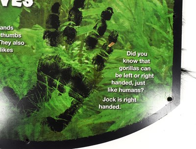 Lot 126 - FORMER BRISTOL ZOO GARDENS - YOUR HAIRY RELATIVES - INTERACTIVE ZOO SIGN