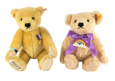 Lot 196 - BEARS - x2 STEIFF RAINBOW & HELP FOR HEROES BEARS