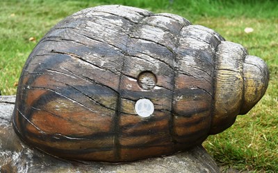 Lot 139 - FORMER BRISTOL ZOO GARDENS - WOODEN SNAIL FROM PLAYGROUND