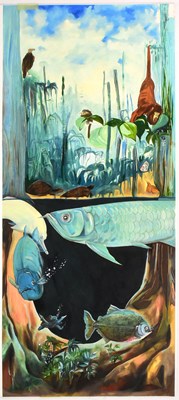 Lot 168 - FORMER BRISTOL ZOO GARDENS - ORIGINAL ARTWORK 'FLOODED FOREST'