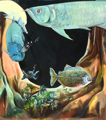 Lot 168 - FORMER BRISTOL ZOO GARDENS - ORIGINAL ARTWORK 'FLOODED FOREST'