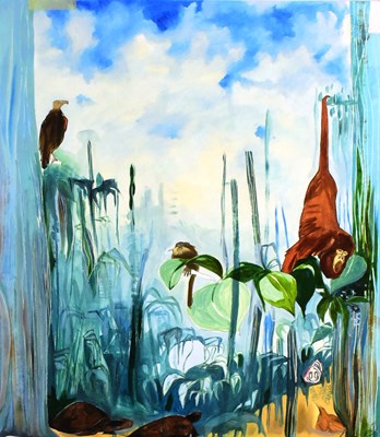 Lot 168 - FORMER BRISTOL ZOO GARDENS - ORIGINAL ARTWORK 'FLOODED FOREST'