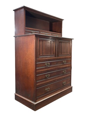 Lot 468 - EDWARDIAN WALNUT CHEST OF DRAWERS CABINET BY E. BEAMAN OF MANCHESTER