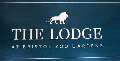 Lot 176 - FORMER BRISTOL ZOO GARDENS - THE LODGE - ORIGINAL SIGN