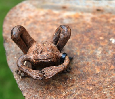 Lot 183 - FORMER BRISTOL ZOO GARDENS - SCULPTURE OF A FROG ON LILY PAD