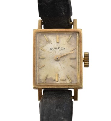 Lot 289 - EARLY 20TH CENTURY 14CT GOLD ROAMER LADIES WRISTWATCH