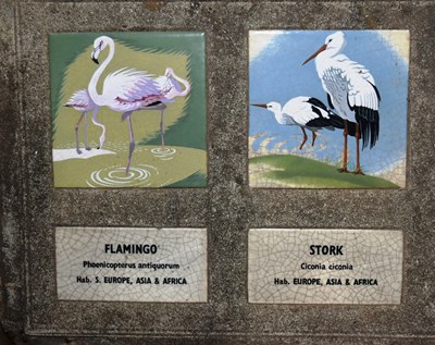 Lot 195 - FORMER BRISTOL ZOO GARDENS - WADING BIRDS ENCLOSURE CONCRETE TILED SIGN