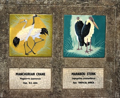 Lot 195 - FORMER BRISTOL ZOO GARDENS - WADING BIRDS ENCLOSURE CONCRETE TILED SIGN