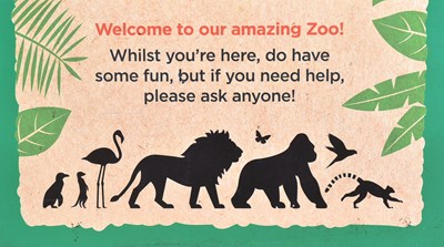 Lot 201 - FORMER BRISTOL ZOO GARDENS - WELCOME TO OUR AMAZING ZOO SIGN