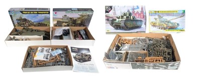 Lot 243 - MODEL KITS - x6 1/35 SCALE PART-BUILT MILITARY VEHICLE MODEL KITS