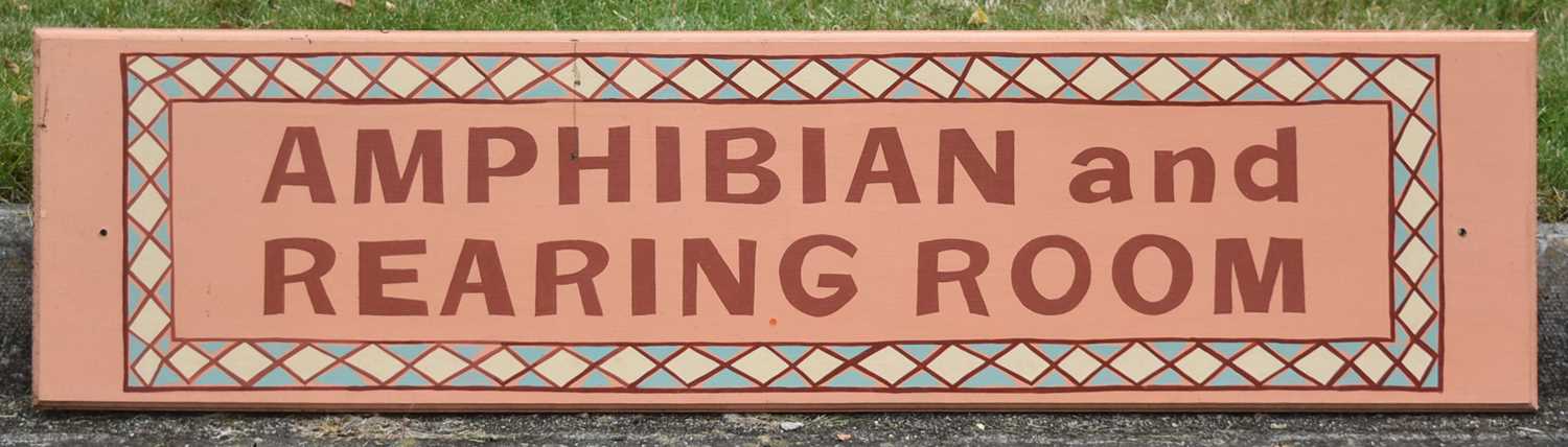 Lot 221 - FORMER BRISTOL ZOO GARDENS - AMPHIBIAN AND REARING ROOM ORIGINAL SIGN