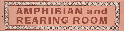 Lot 221 - FORMER BRISTOL ZOO GARDENS - AMPHIBIAN AND REARING ROOM ORIGINAL SIGN