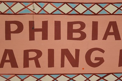 Lot 221 - FORMER BRISTOL ZOO GARDENS - AMPHIBIAN AND REARING ROOM ORIGINAL SIGN