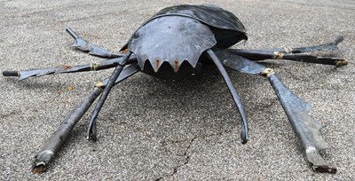 Lot 225 - FORMER BRISTOL ZOO GARDENS - BRONZE DUNG BEETLE SCLUPTURE FROM BUG WORLD