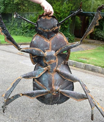 Lot 226 - FORMER BRISTOL ZOO GARDENS - BRONZE DUNG BEETLE SCULPTURE FROM BUG WORLD