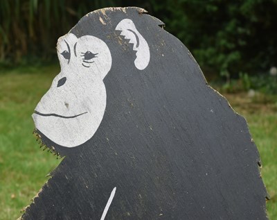 Lot 233 - FORMER BRISTOL ZOO GARDENS - WOODEN TREE MONKEY STATUE