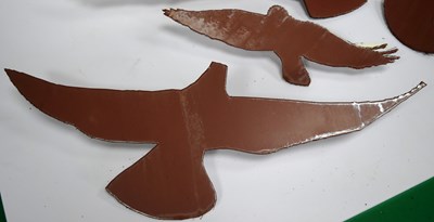 Lot 239 - FORMER BRISTOL ZOO GARDENS - METAL BIRDS FROM THE HIDE RESTAURANT