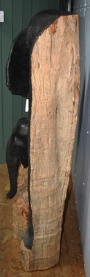 Lot 243 - FORMER BRISTOL ZOO GARDENS - CARVED HARDWOOD ELEPHANT SCULPTURE