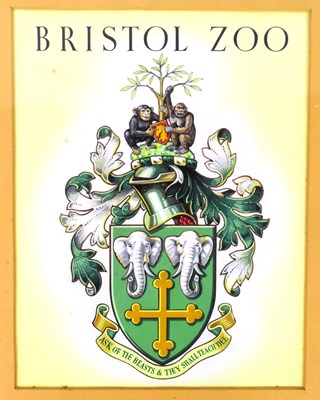 Lot 245 - FORMER BRISTOL ZOO GARDENS - ORIGINAL HAND PAINTED COAT OF ARMS