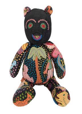 Lot 185 - BEARS - HEARTWORKS AFRICAN FABRIC TEDDY BEAR